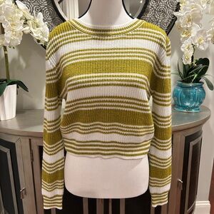 Cotton Emporium Mustard and White Knit Sweater